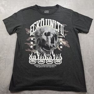 Ecko Unlimited Men’s Grey Graphic T-Shirt Size Large – Vintage